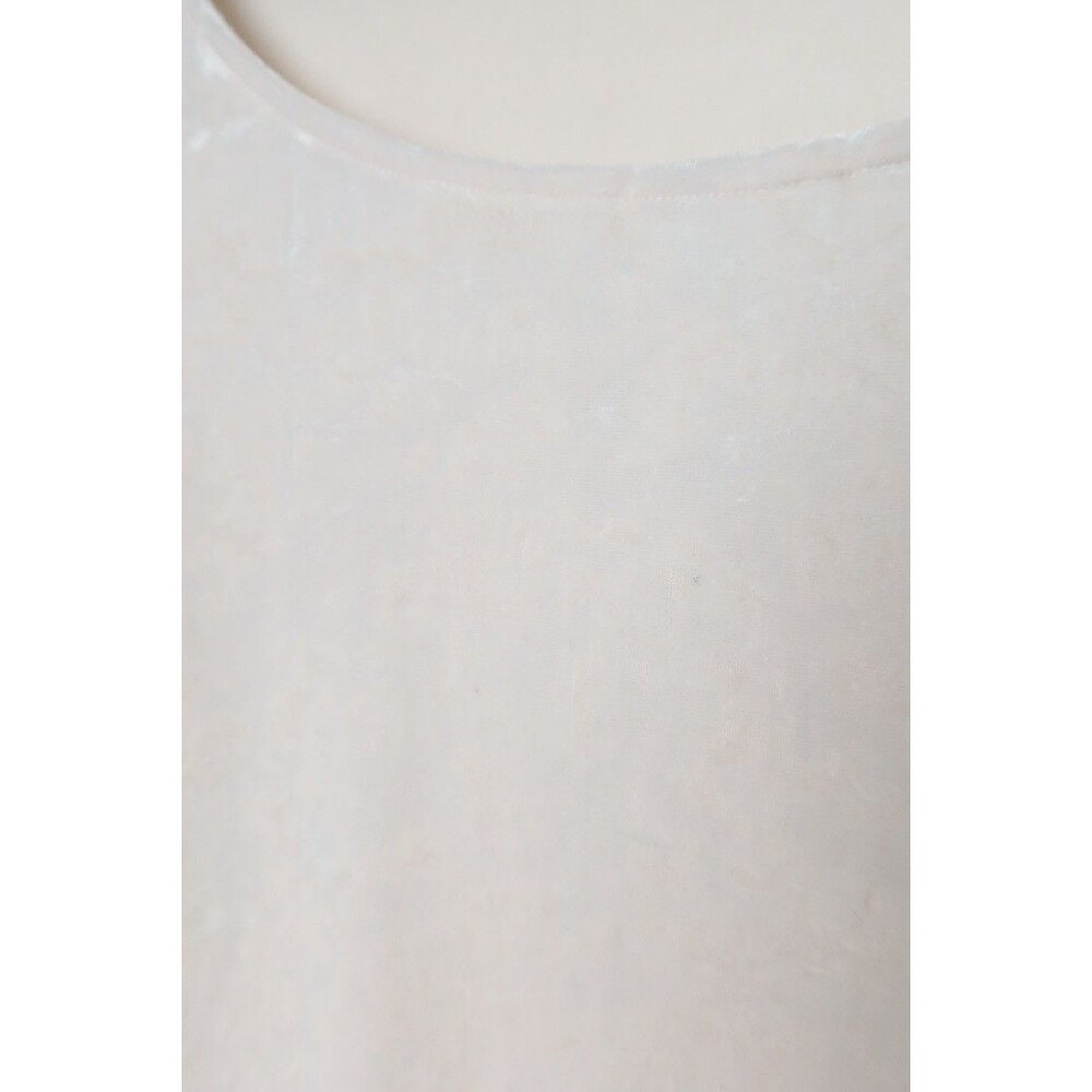 J.Jill Crushed Velvet Women Size 4X Cream White 3/4 Sleeve Shirt - Picture 3 of 5